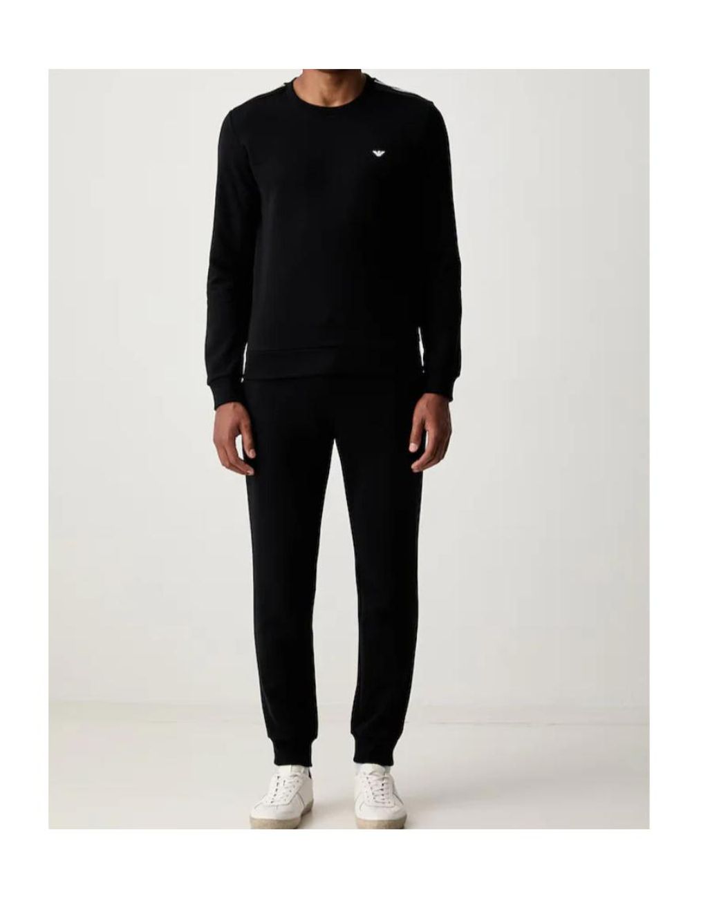 EA7 Black Logo-Print Tracksuit for men