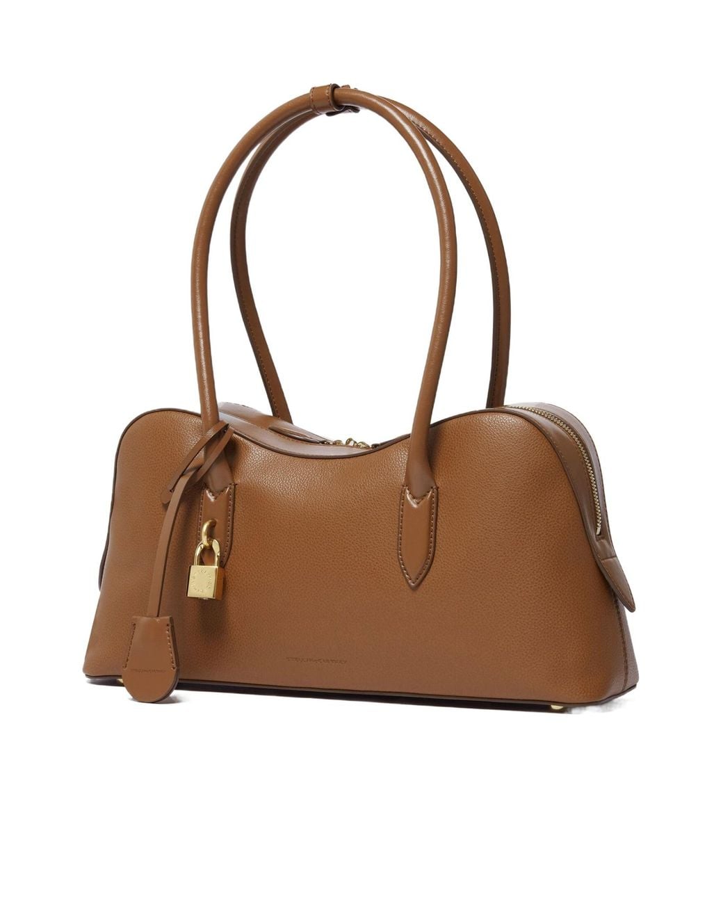 Stella McCartney Brown Stella Ryder Lock Plaque Shoulder Bag