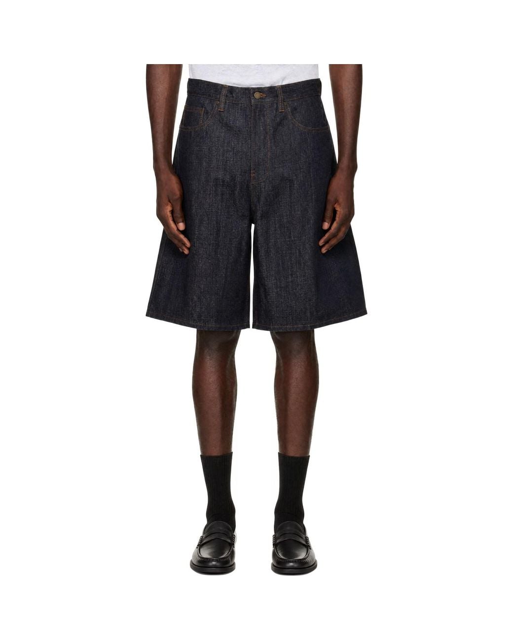 Entire studios Black Field Denim Shorts for men