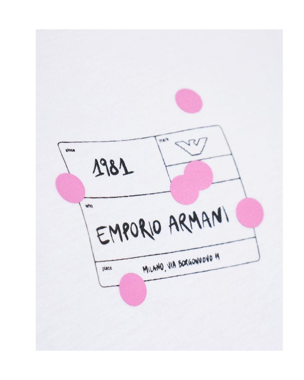 Emporio Armani White Graphic Patterned Crewneck T-Shirt