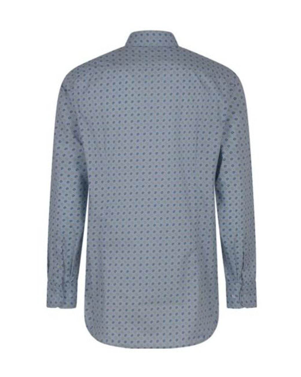Etro Blue Paisley-Printed Stretch Shirt for men