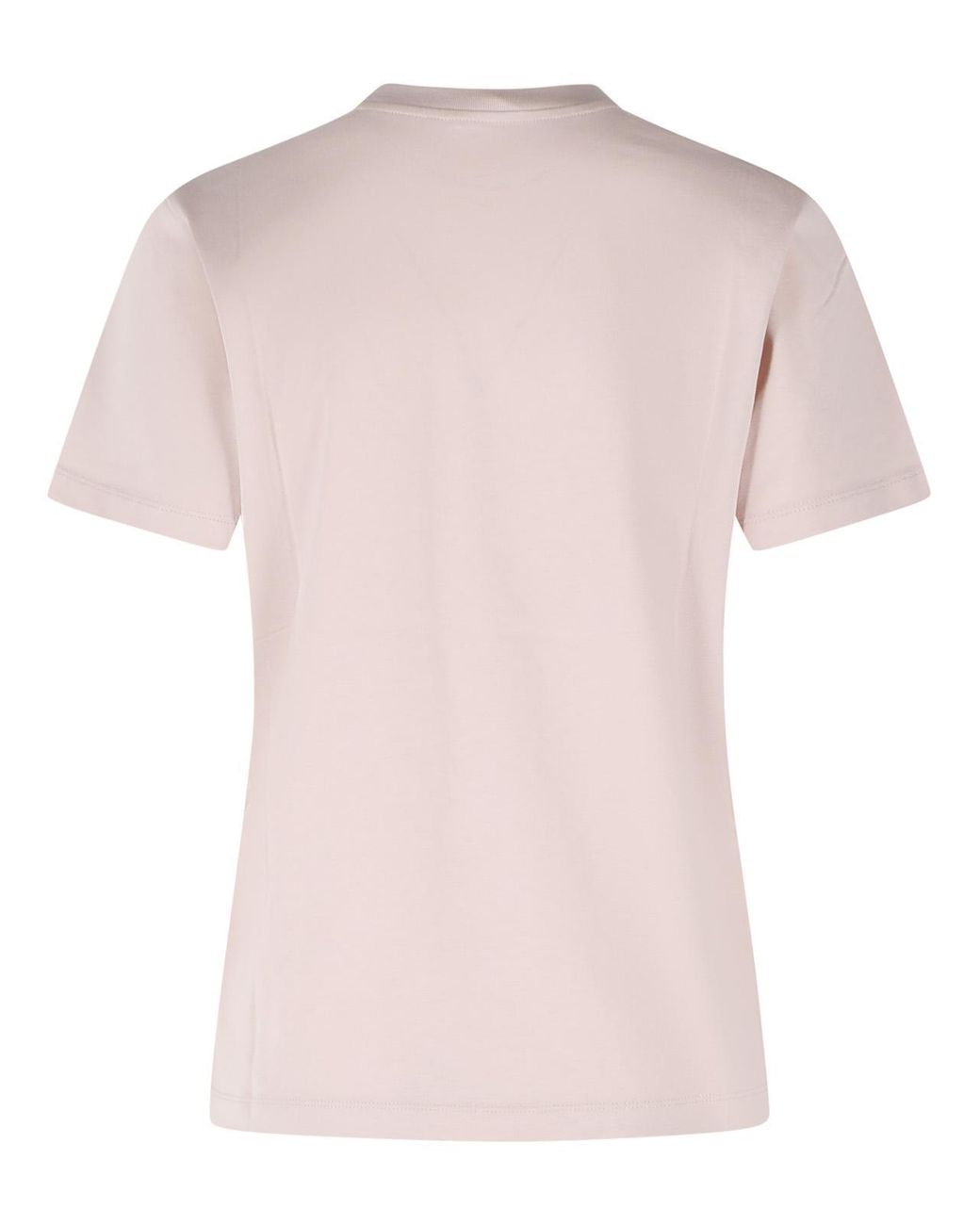 Moncler Pink Embroidered Tonal Logo Crewneck T-Shirt