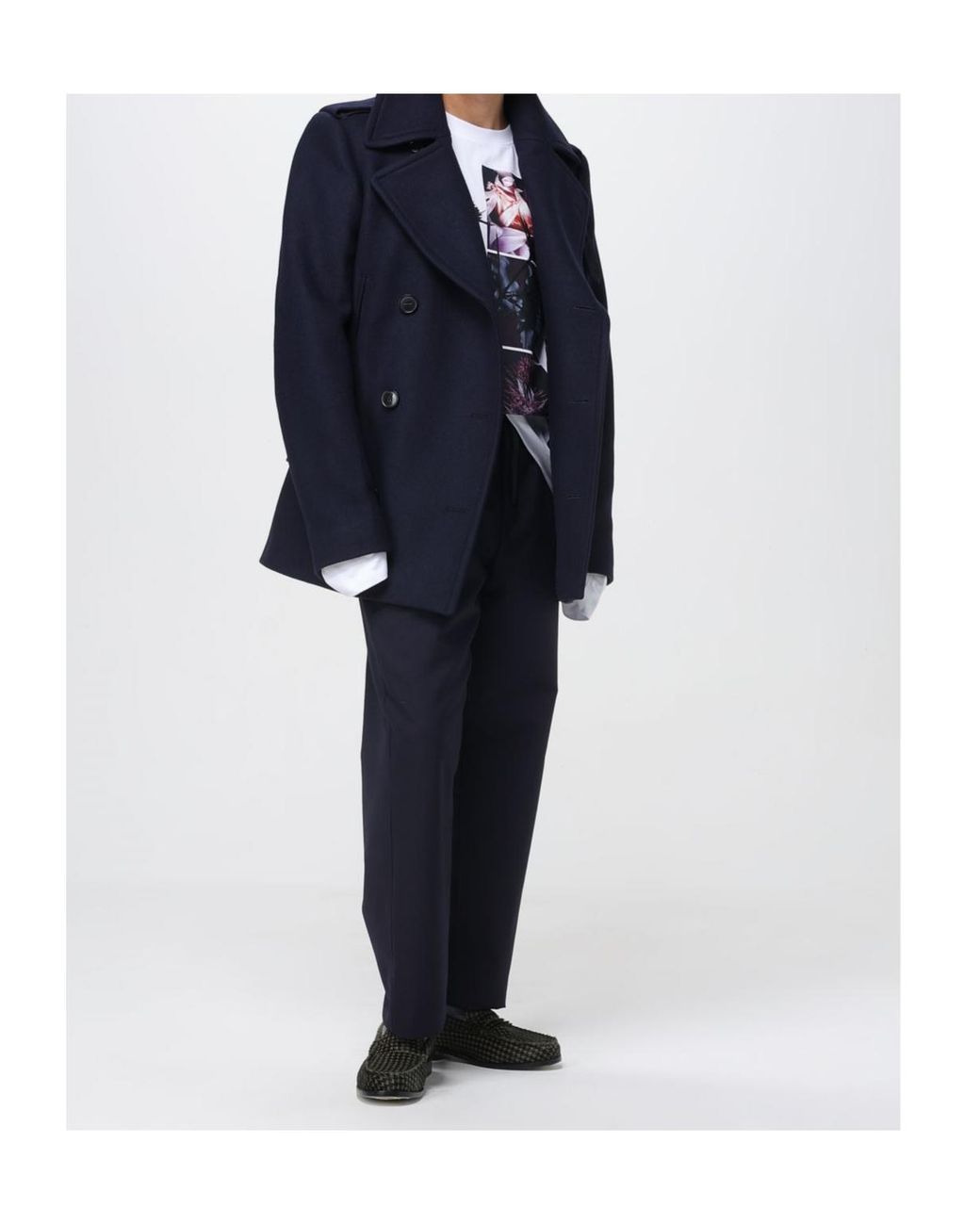 Dries Van Noten Blue Wool Pants for men