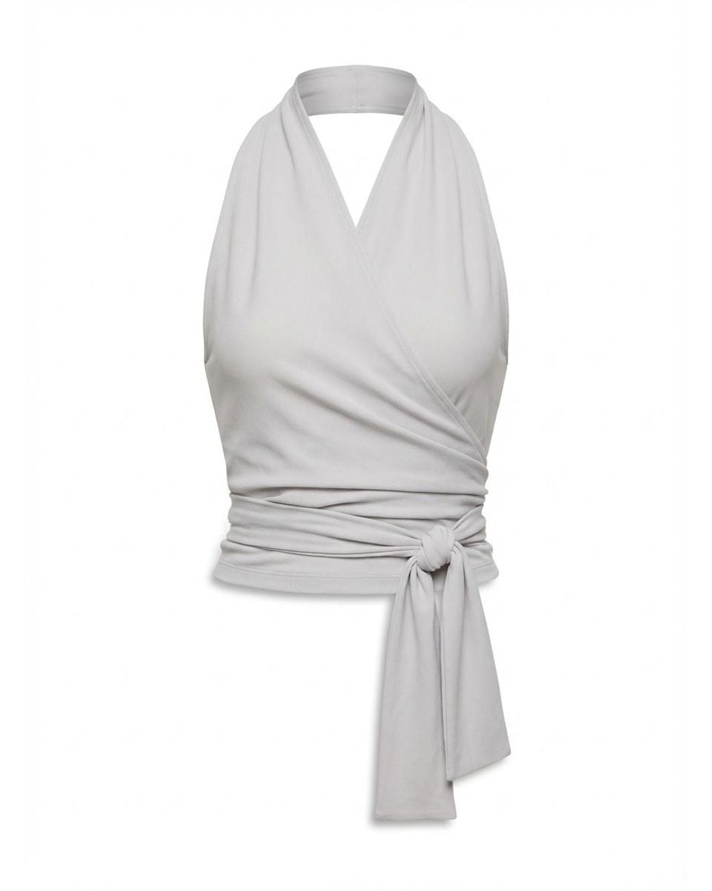 AYA MUSE Gray Aelir V-Neck Top