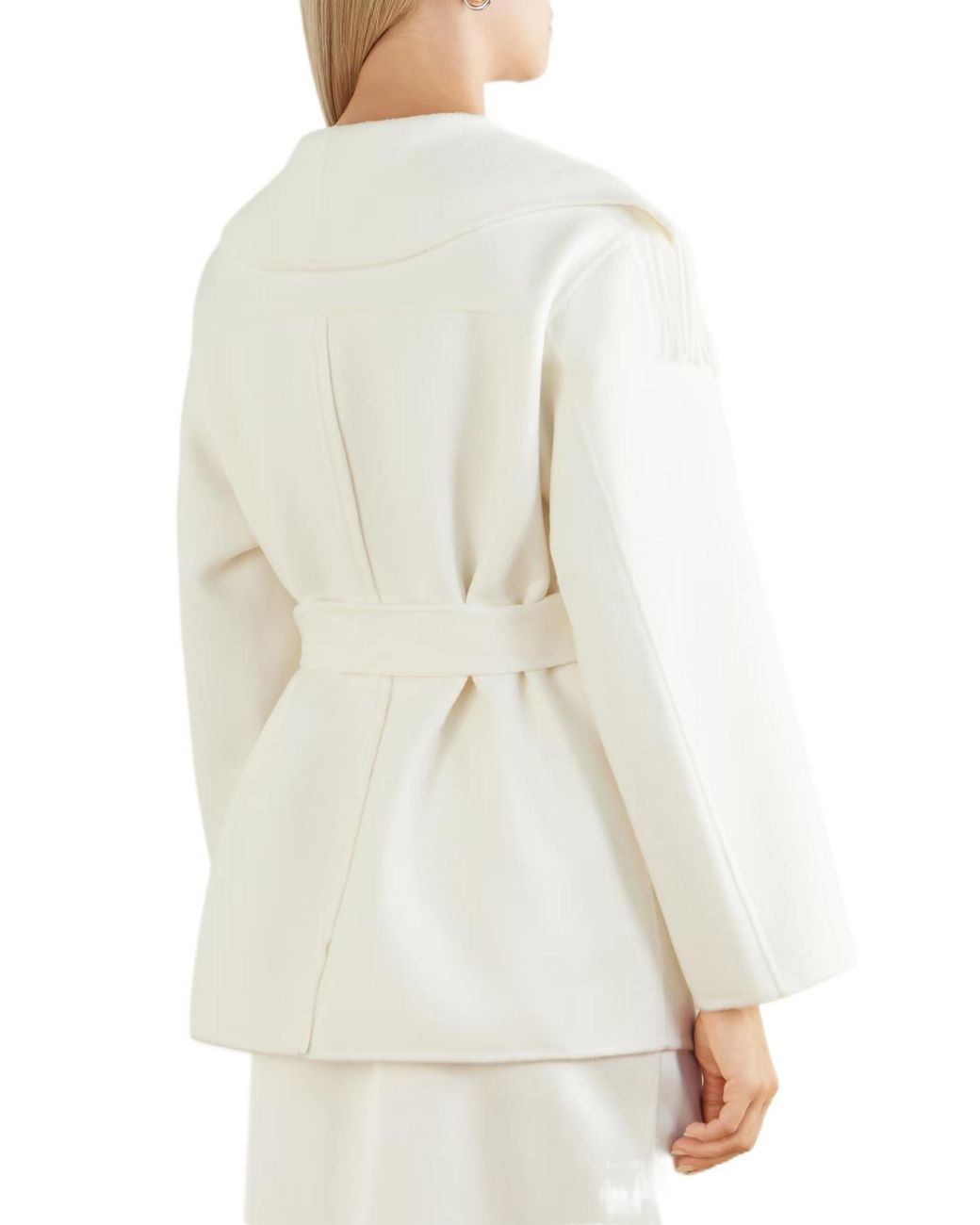 Jonathan Simkhai White Rowen Fringe Detailed Blazer