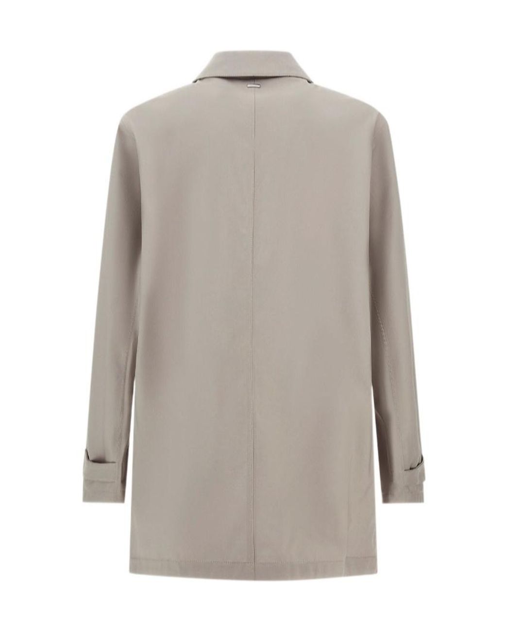 Herno Gray Button-Down 3-Layers Wool Coat for men