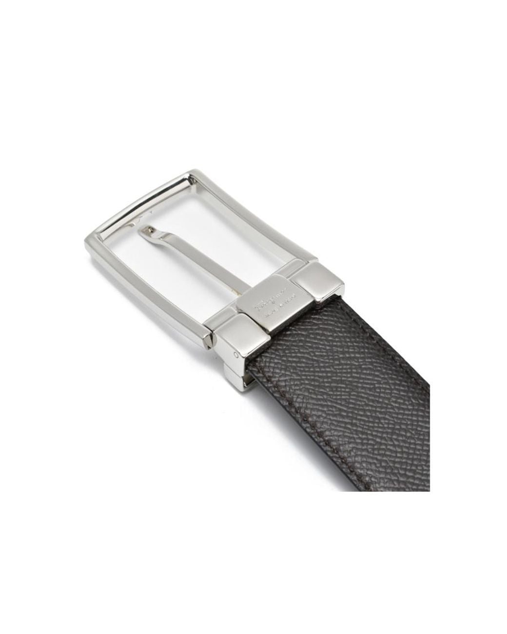 Ferragamo White Logo Belt for men