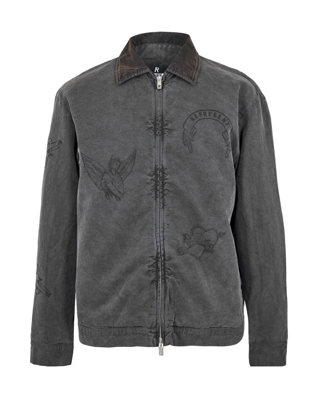 Represent Gray Solid Color Jacket for men