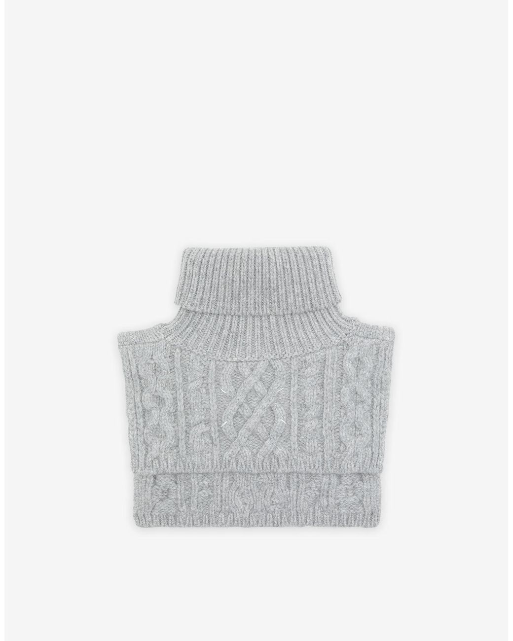 Maison Margiela Gray Cable-Knit Scarf