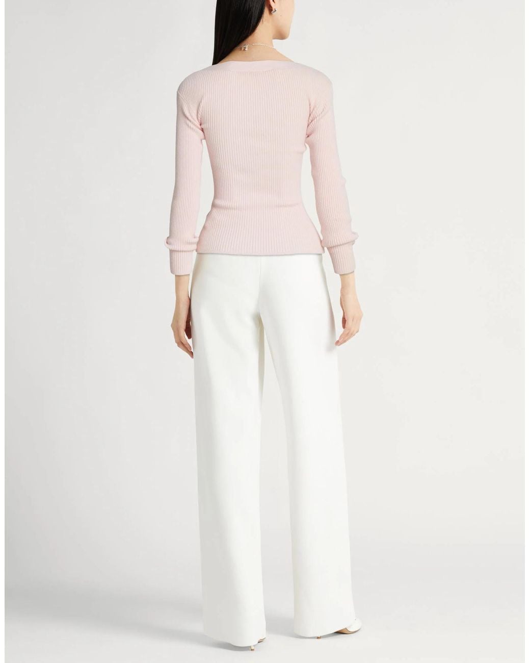 Max Mara Pink Ribbed-Knit Cardigans