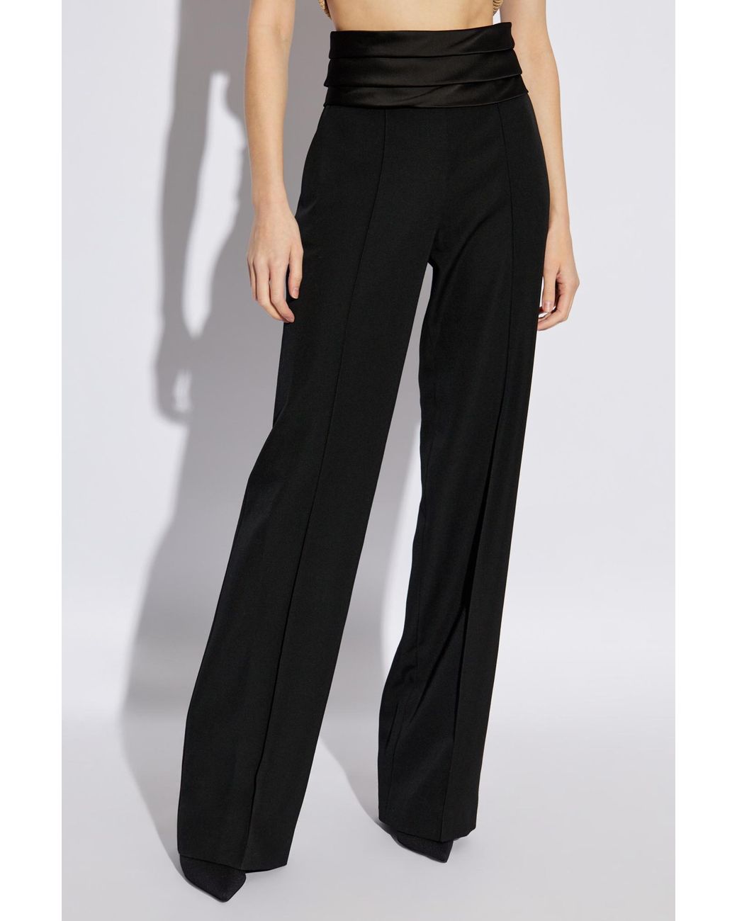 Balmain Black Satin Tailored Pants