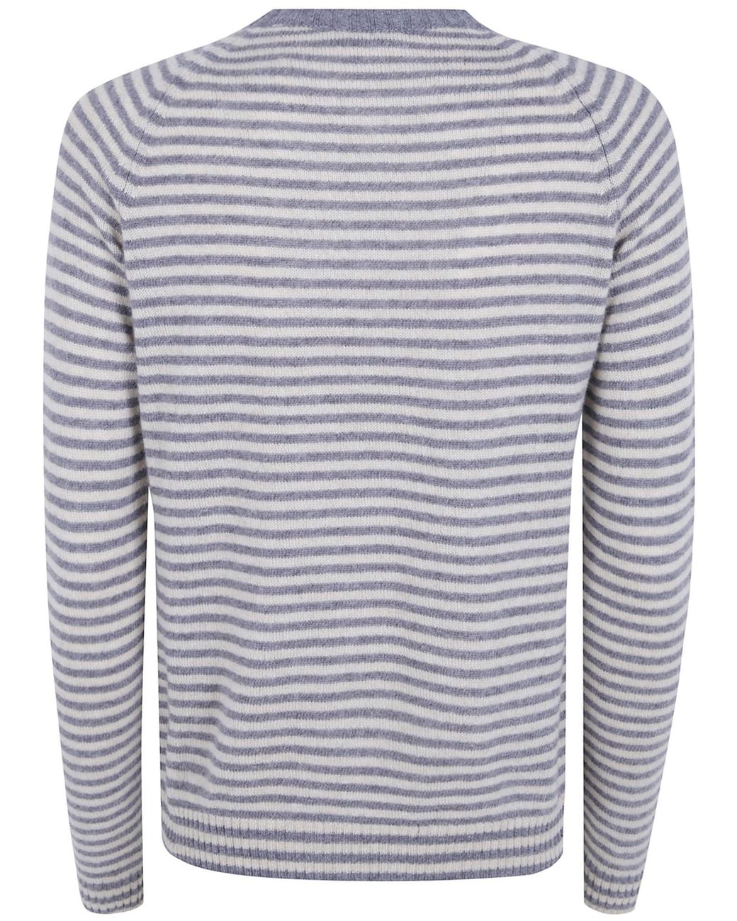 Baserange Blue Base Striped Crew Neck Knitted Sweater