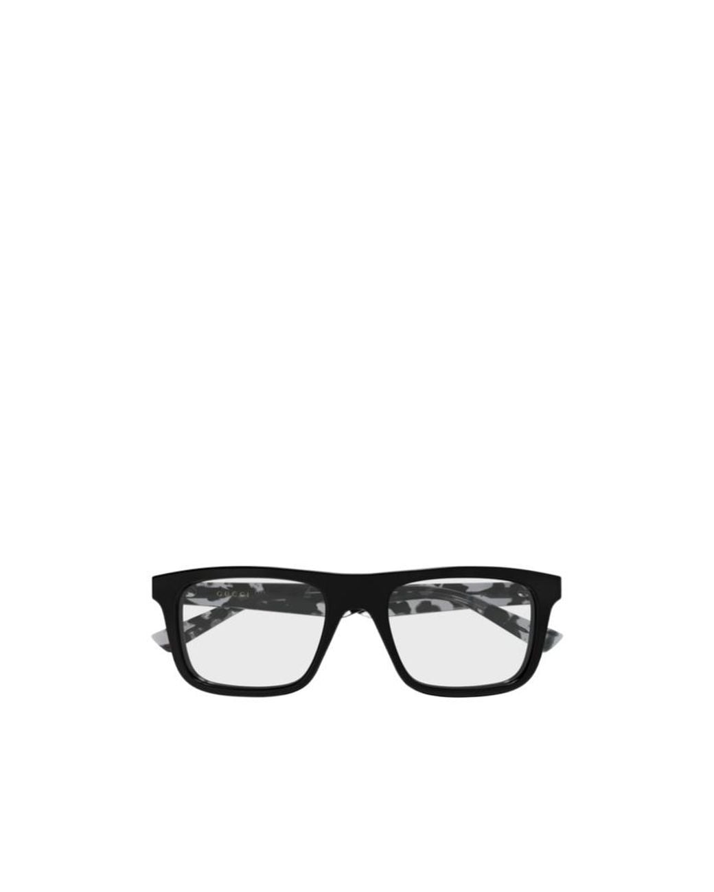 Gucci White Eyewear Rectangle Frame Glasses for men