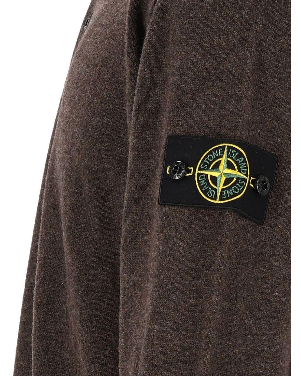 Stone Island Gray Buttoned Polo Knitted Sweater for men