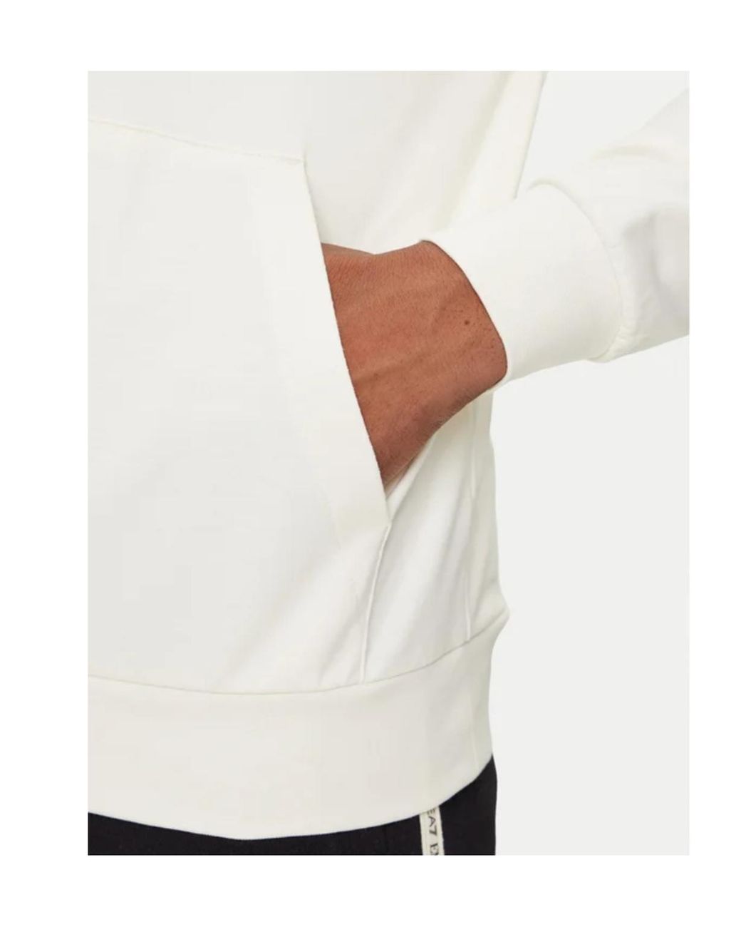 Emporio Armani White Logo-Print Hoodie for men