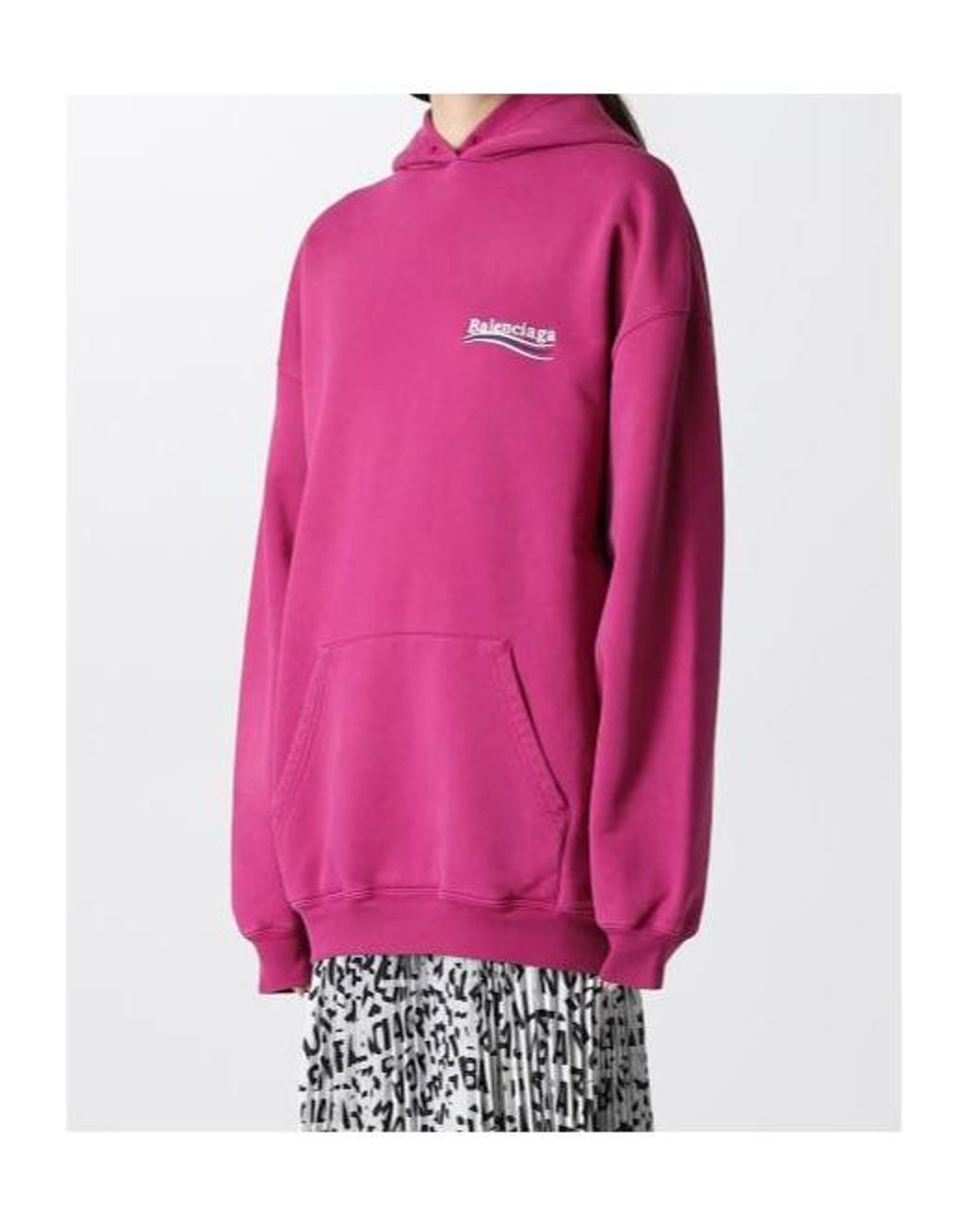 Balenciaga Pink Political Campaign Medium Fit Hoodie