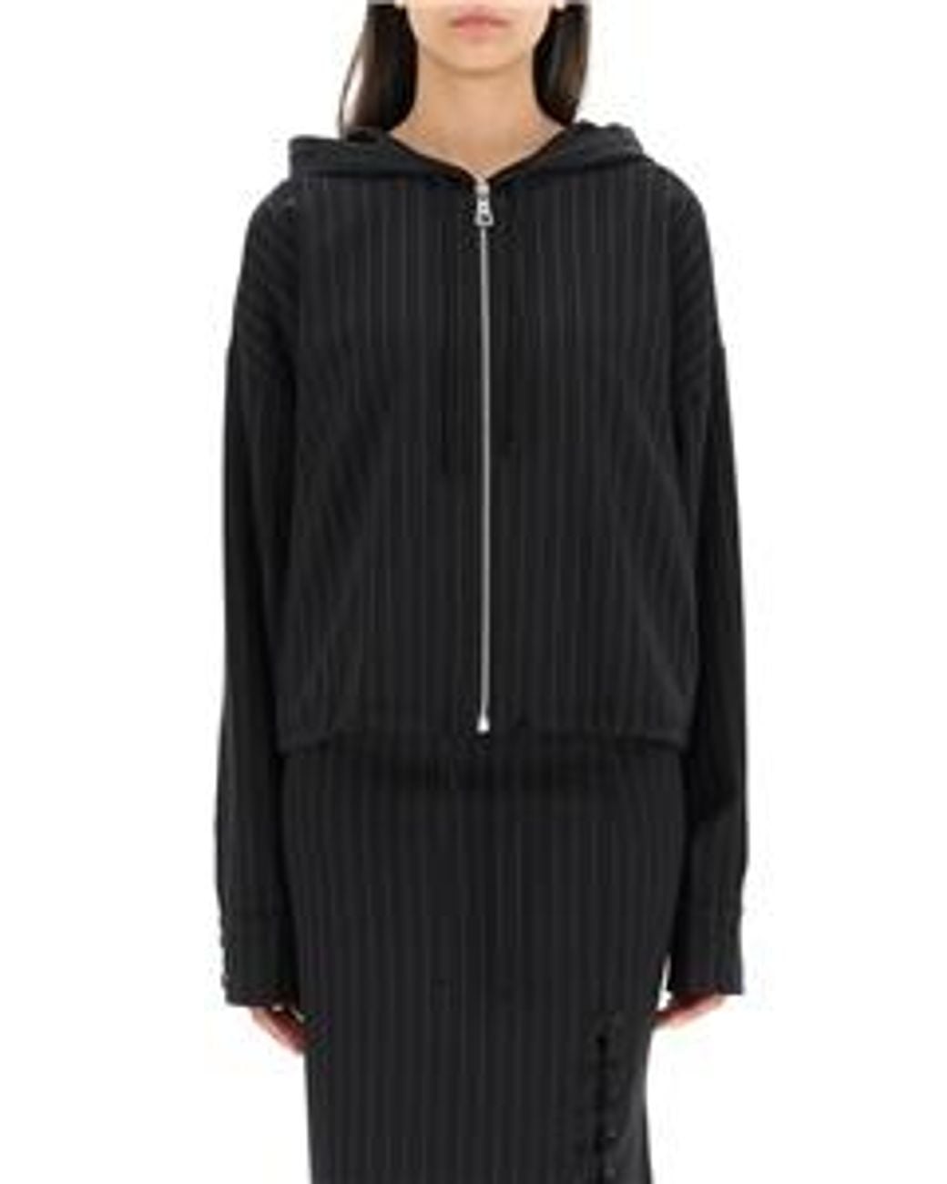 Sportmax Black Logo Pinstripe Casual Jacket