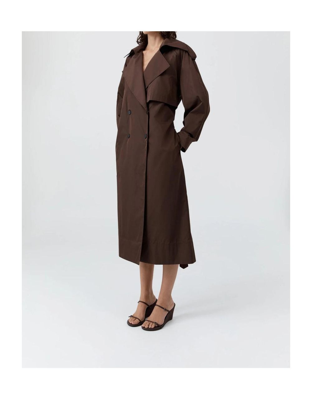 St. Agni Brown Double-Breasted Trench Coat