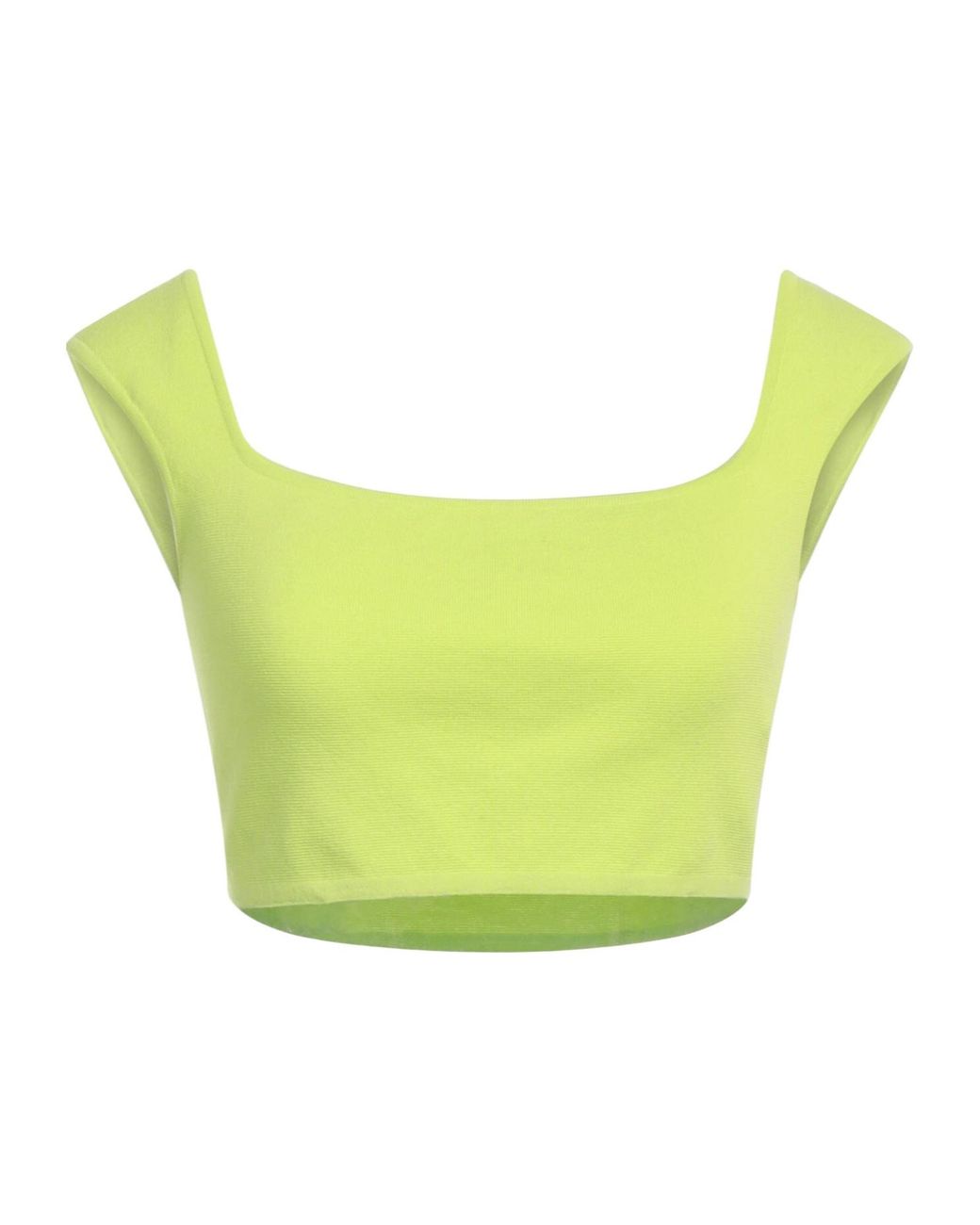 Sportmax Yellow Sleeveless Cropped Knit Top