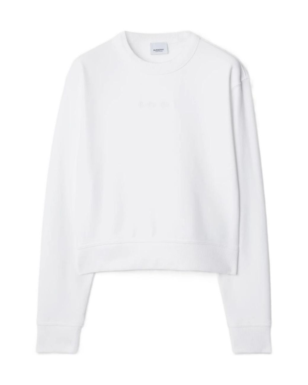 Burberry White Round-Collar Long-Sleeve Hoodie