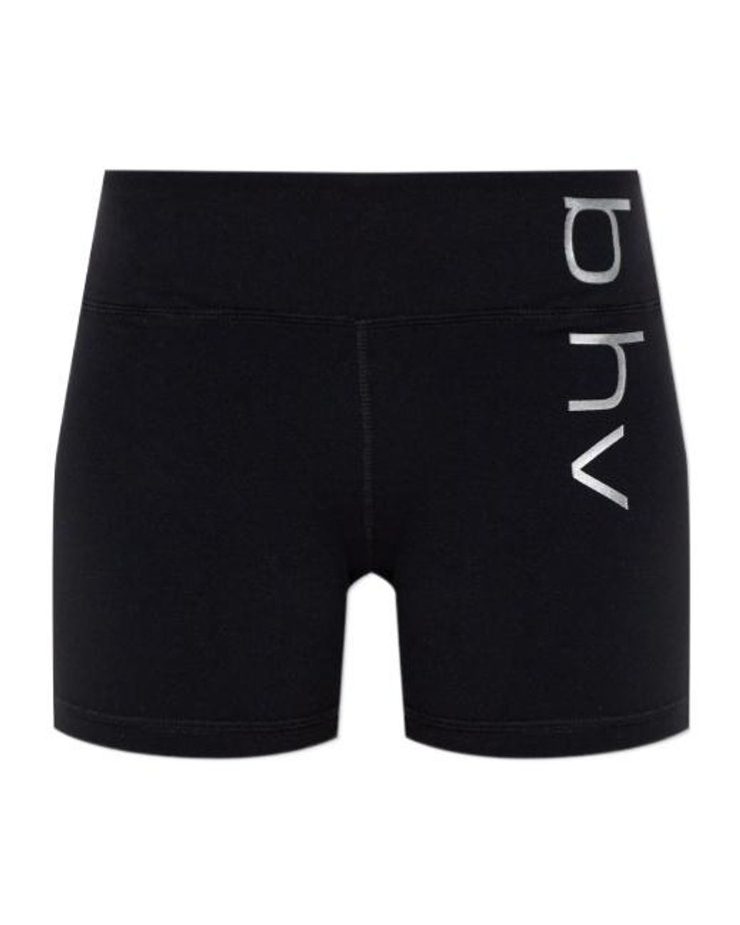 M I S B H V Blue Logo Printed Cycling Shorts