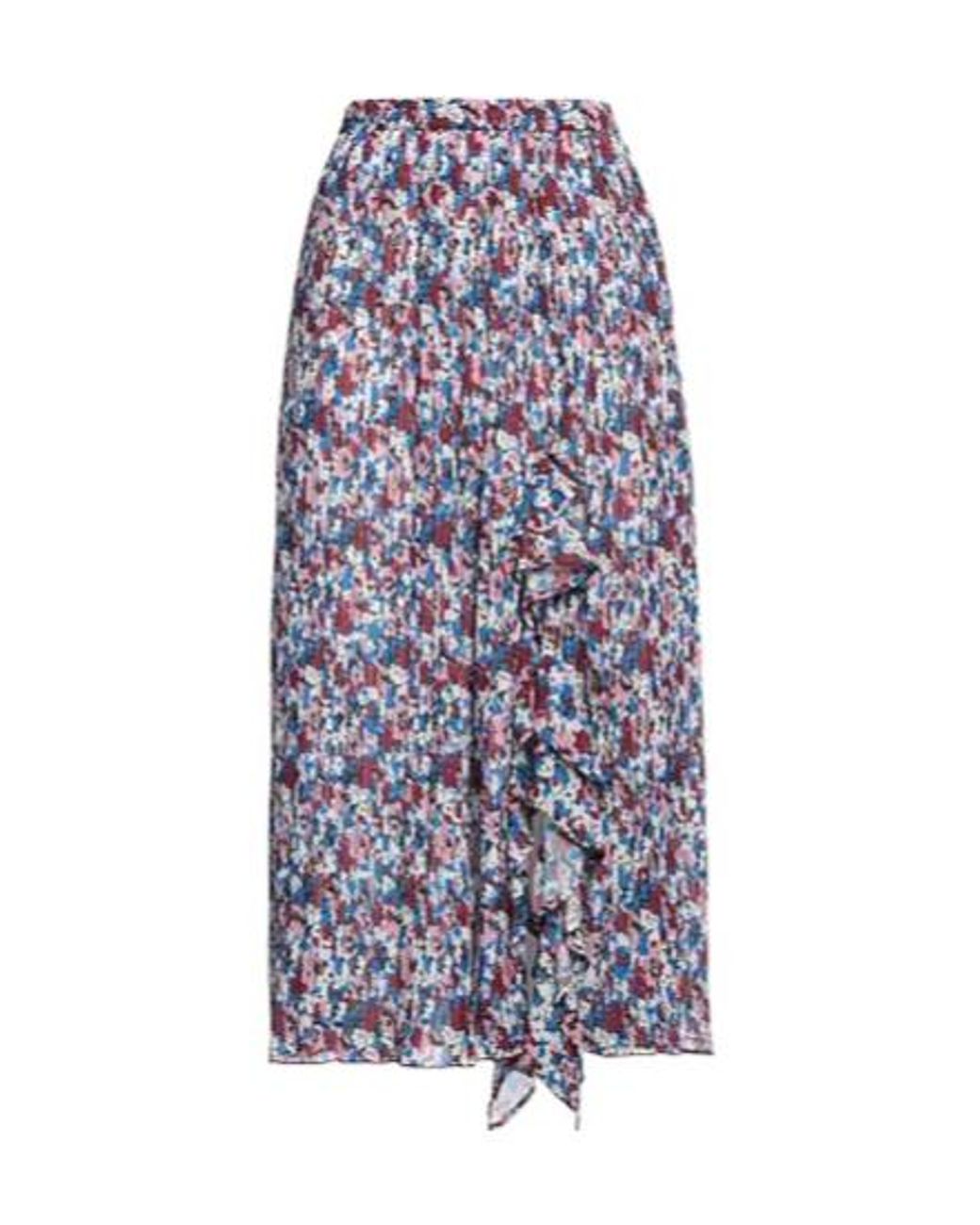 Ganni Blue Multi-Color Pleated Skirt