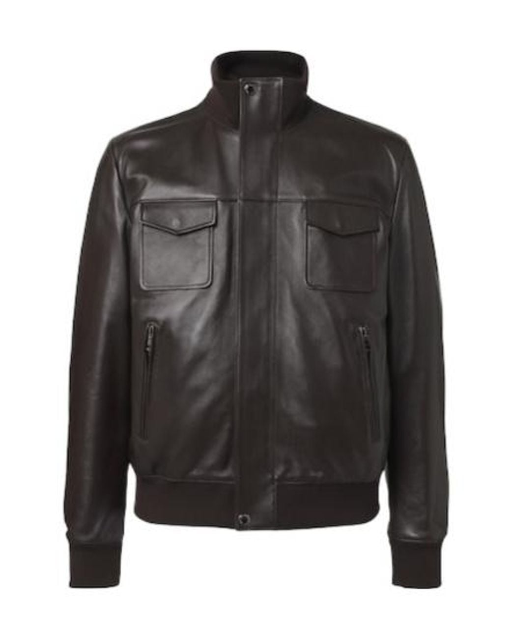 Dolce & Gabbana Black Leather Blouson Jacket for men