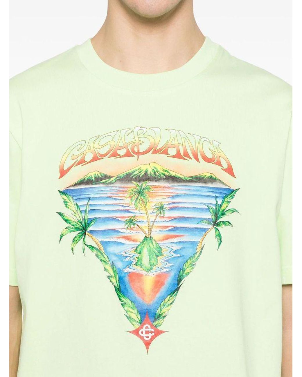 Casablanca Green Graphic T-Shirt for men