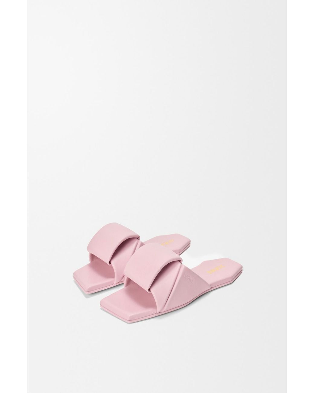 Loewe Pink Logo Embossed Flat Sandals