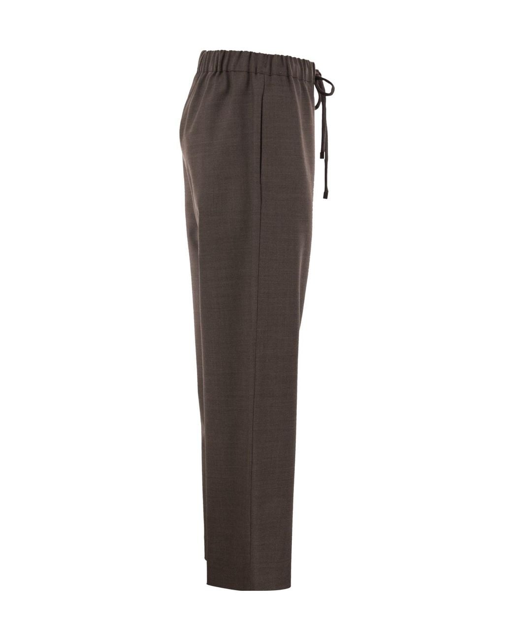 Antonelli Gray Drawstring Wide-Leg Pants