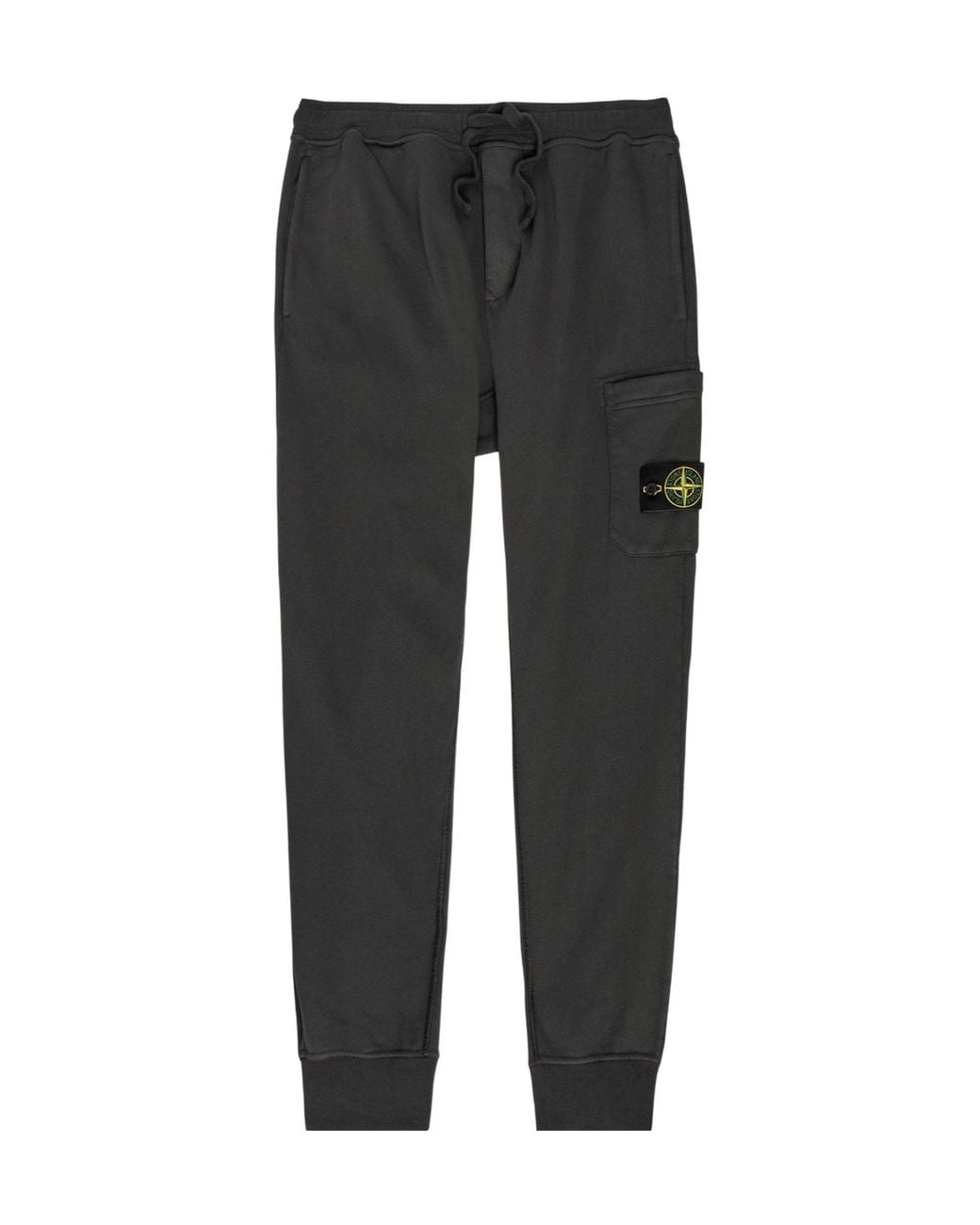 Stone Island Black Drawstring Ankle Sweatpants for men
