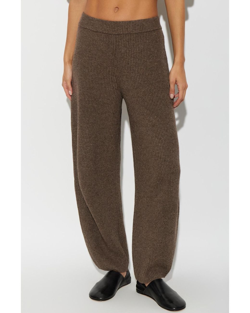 By Malene Birger Brown Carmela Ribbed Knitted Trousers