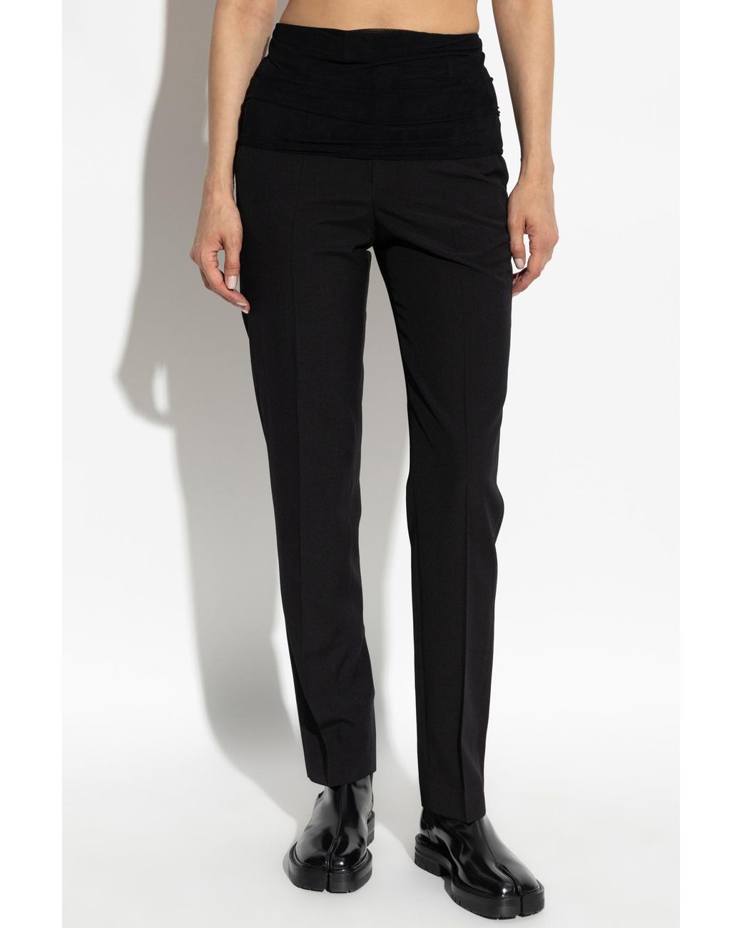 MM6 by Maison Margiela Black Pressed Creased Trousers