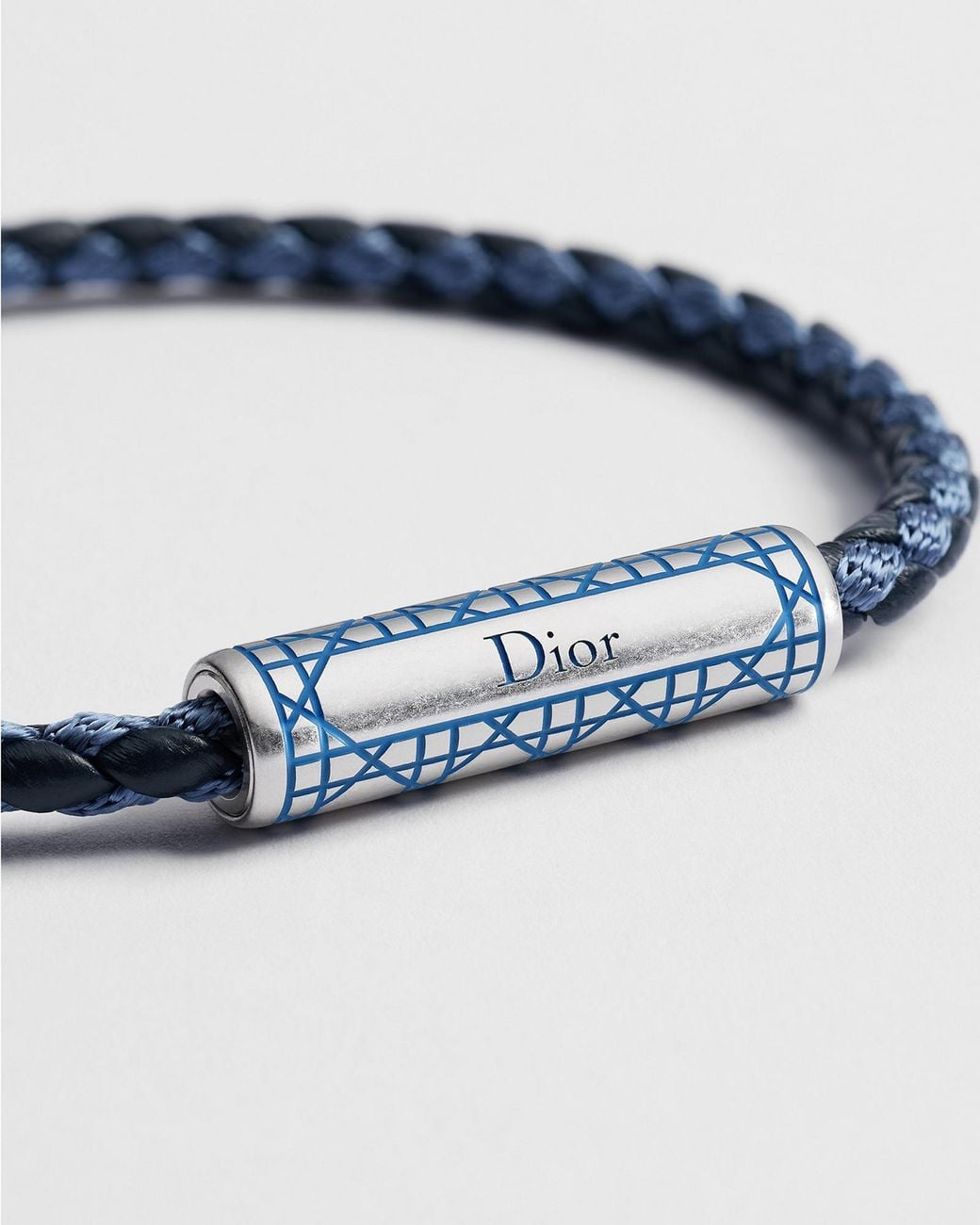 Dior White Cannage Braided Bracelet for men