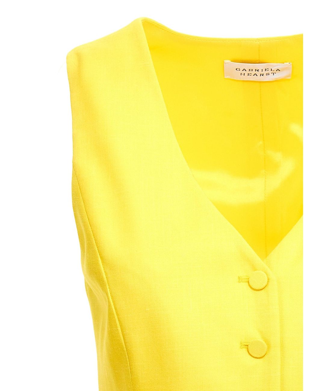 Gabriela Hearst Yellow Logo Vest