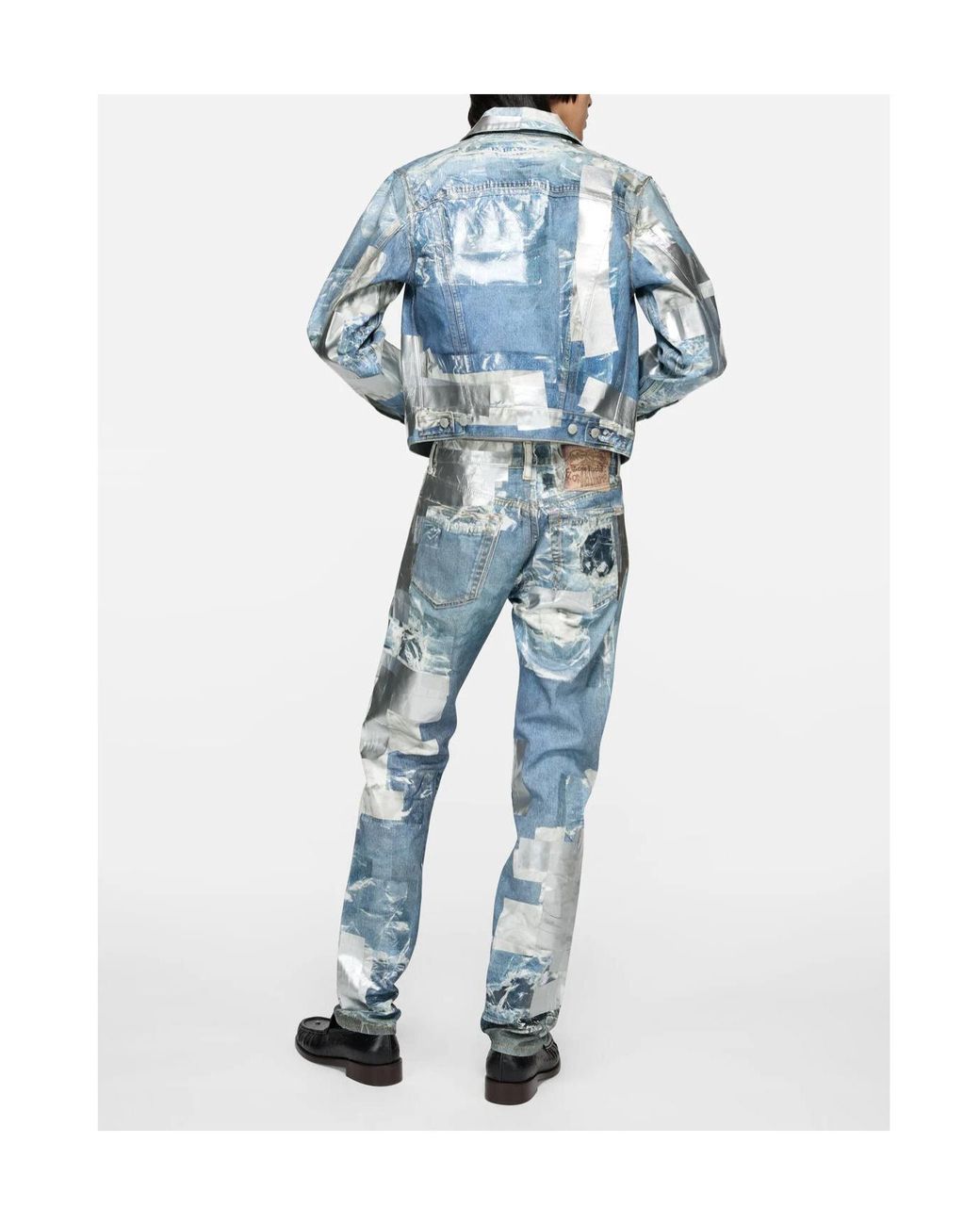 Acne Blue Patchwork Denim Jacket for men