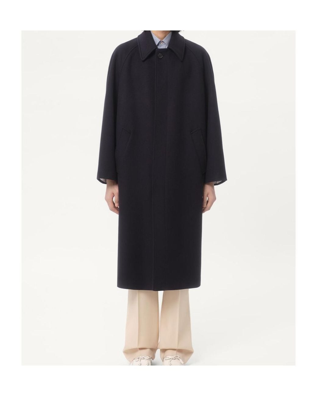 Valentino Blue Single-Breasted Straight Hem Coat for men