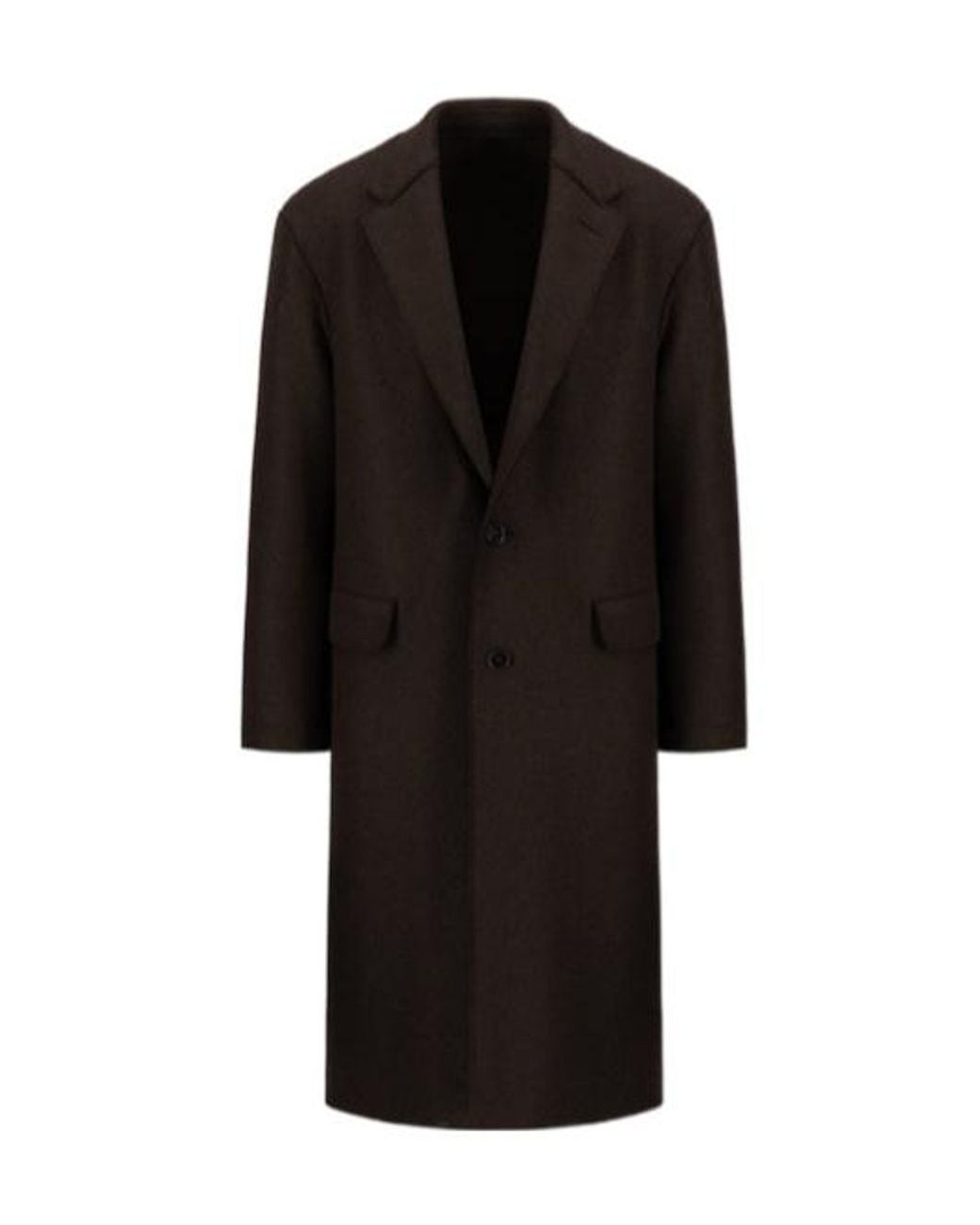 Harris Wharf London Black Two-Button Wool Coat for men