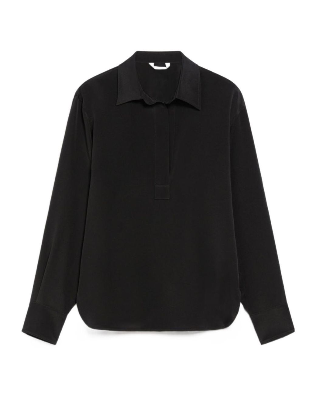 Max Mara Black Zanzero V-Neck Long-Sleeved Shirt