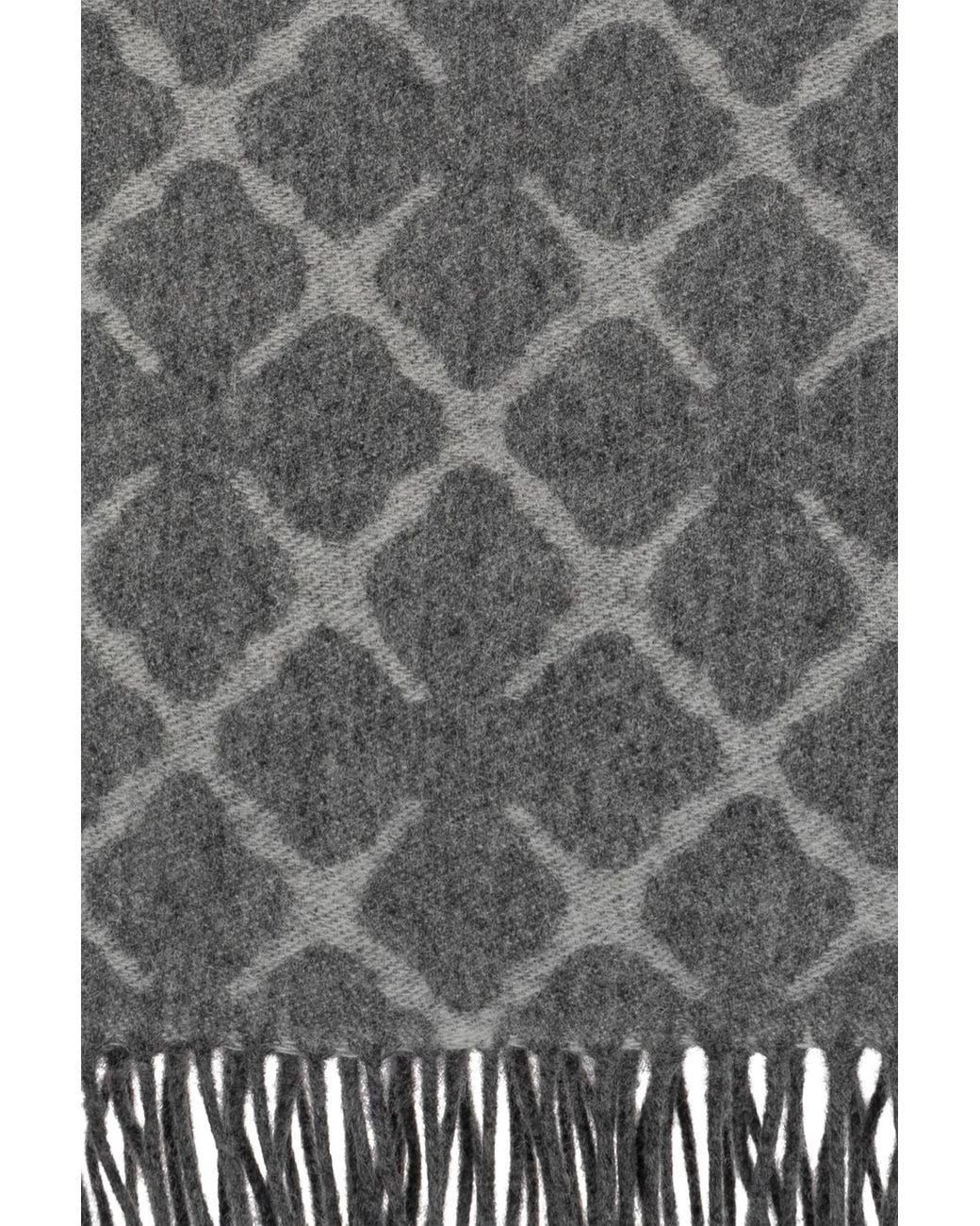 By Malene Birger Gray Ortega Patterned Fringe Scarf