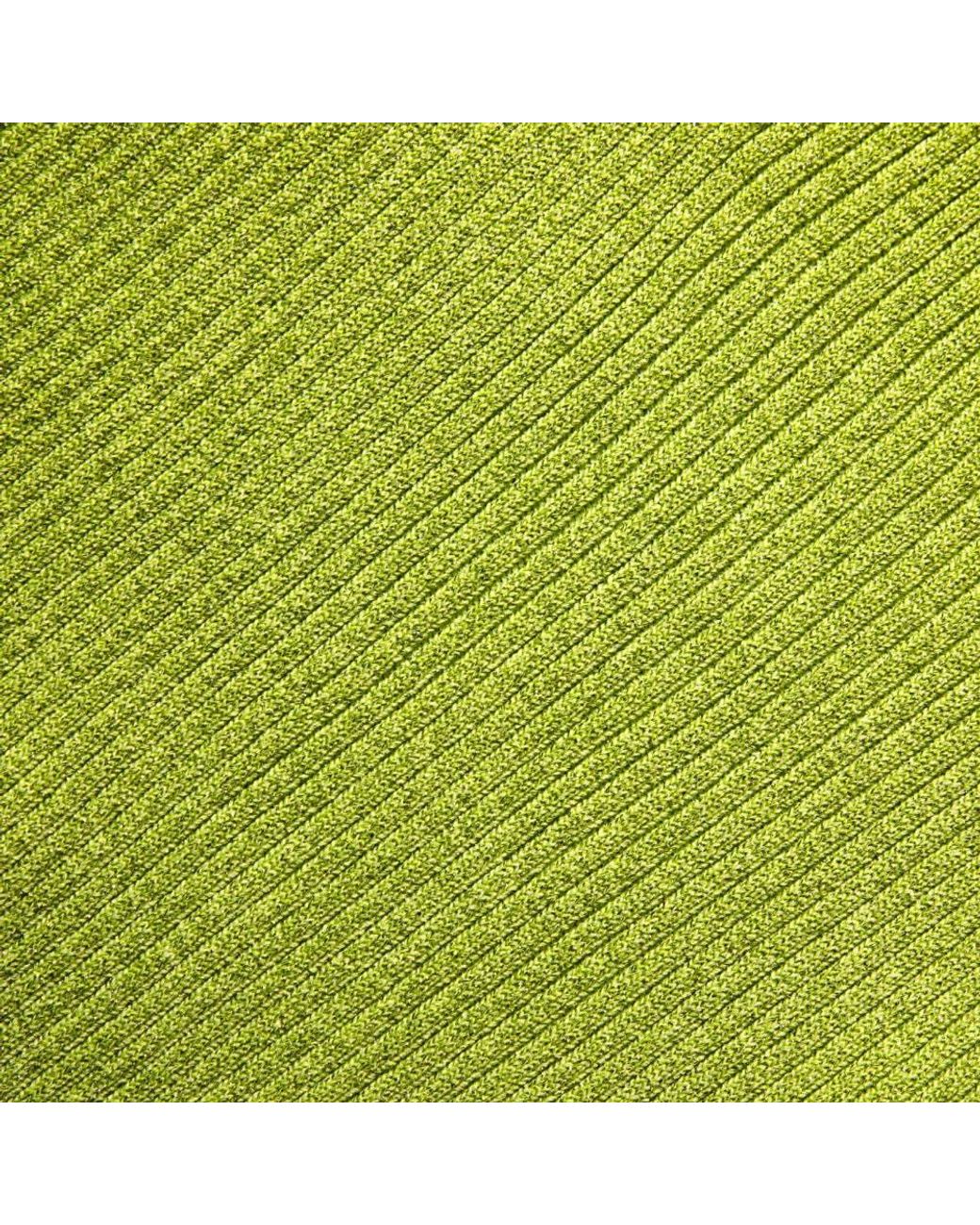Self-Portrait Green Lurex Knitted Off-Shoulder Top