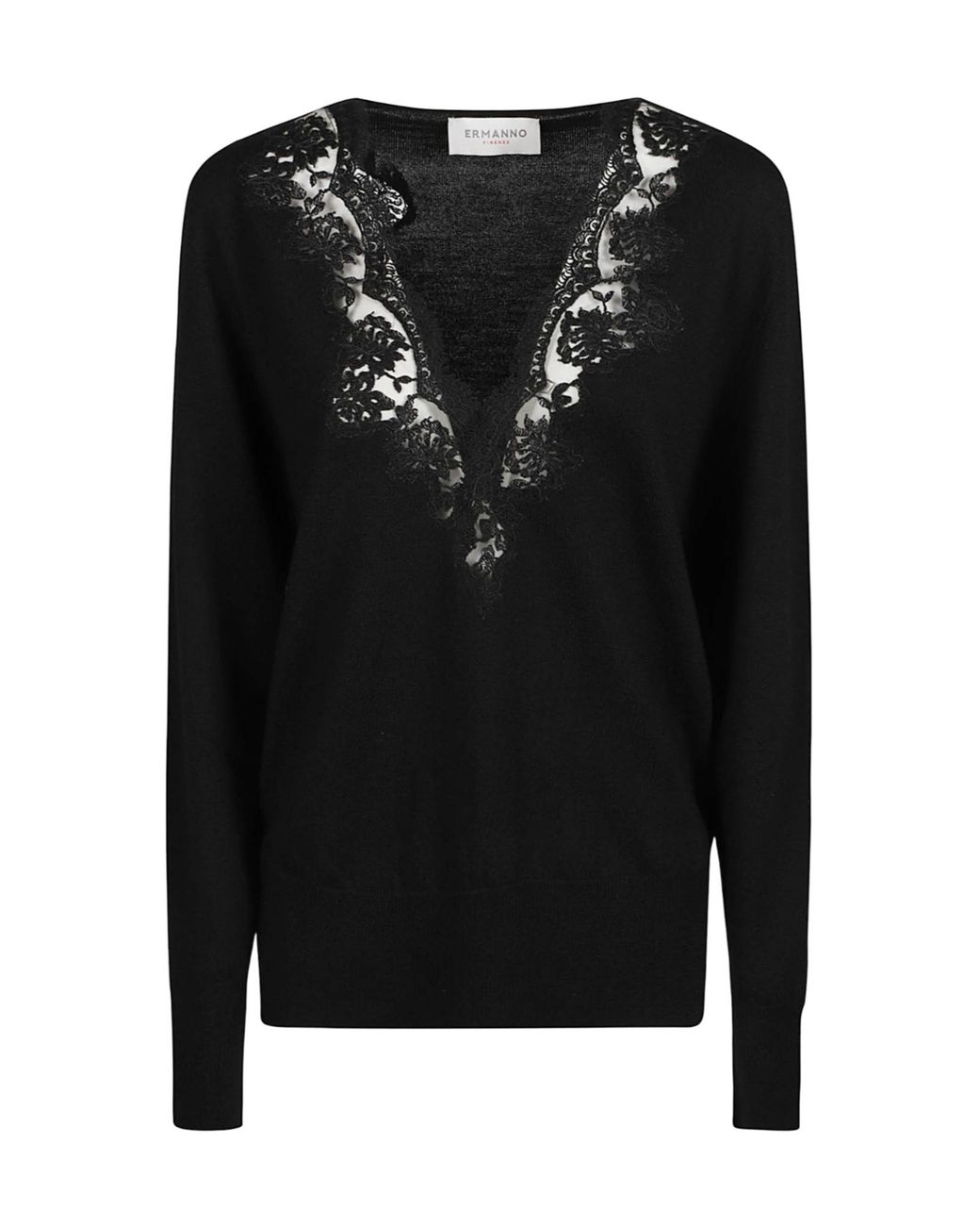 ERMANNO FIRENZE Black V-Neck Sweater