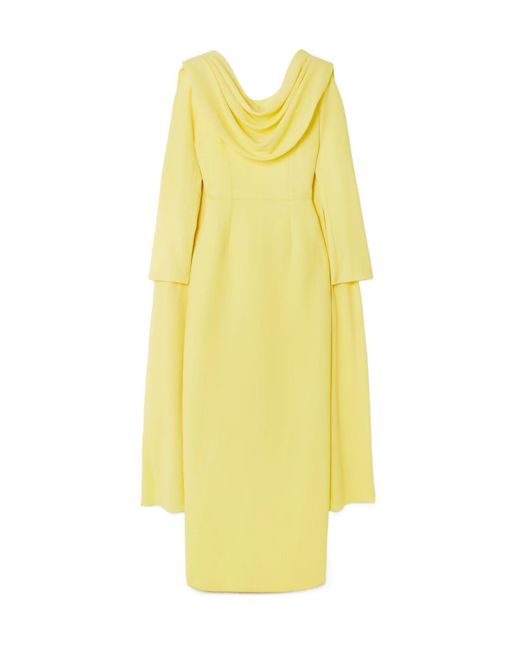 Emilia Wickstead Yellow Zaira Draped Wool-Crepe Gown