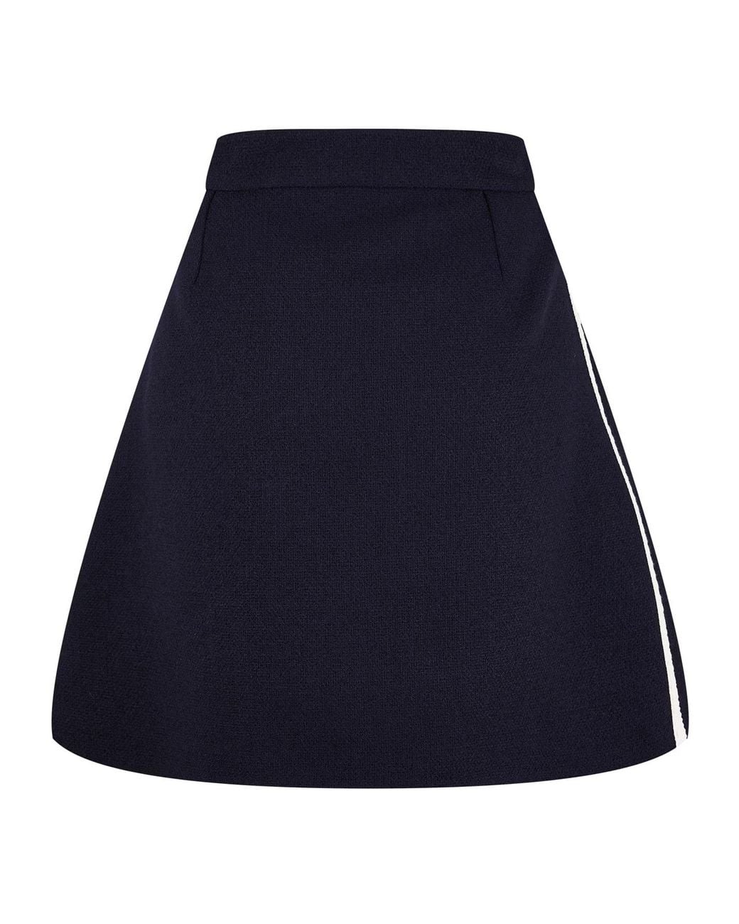 Gucci Blue Retro Tweed Wool Skirt