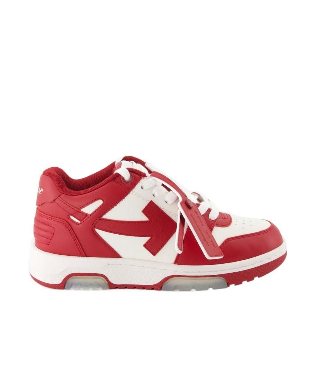 Off-White c/o Virgil Abloh Red Out Of Office Leather Sneakers