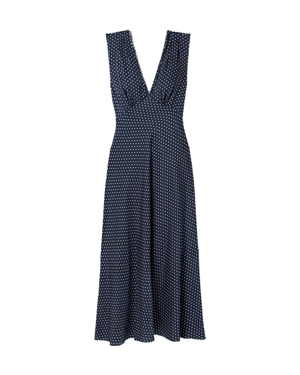 Doen Blue Tahlia Polka-Dot Midi Dress