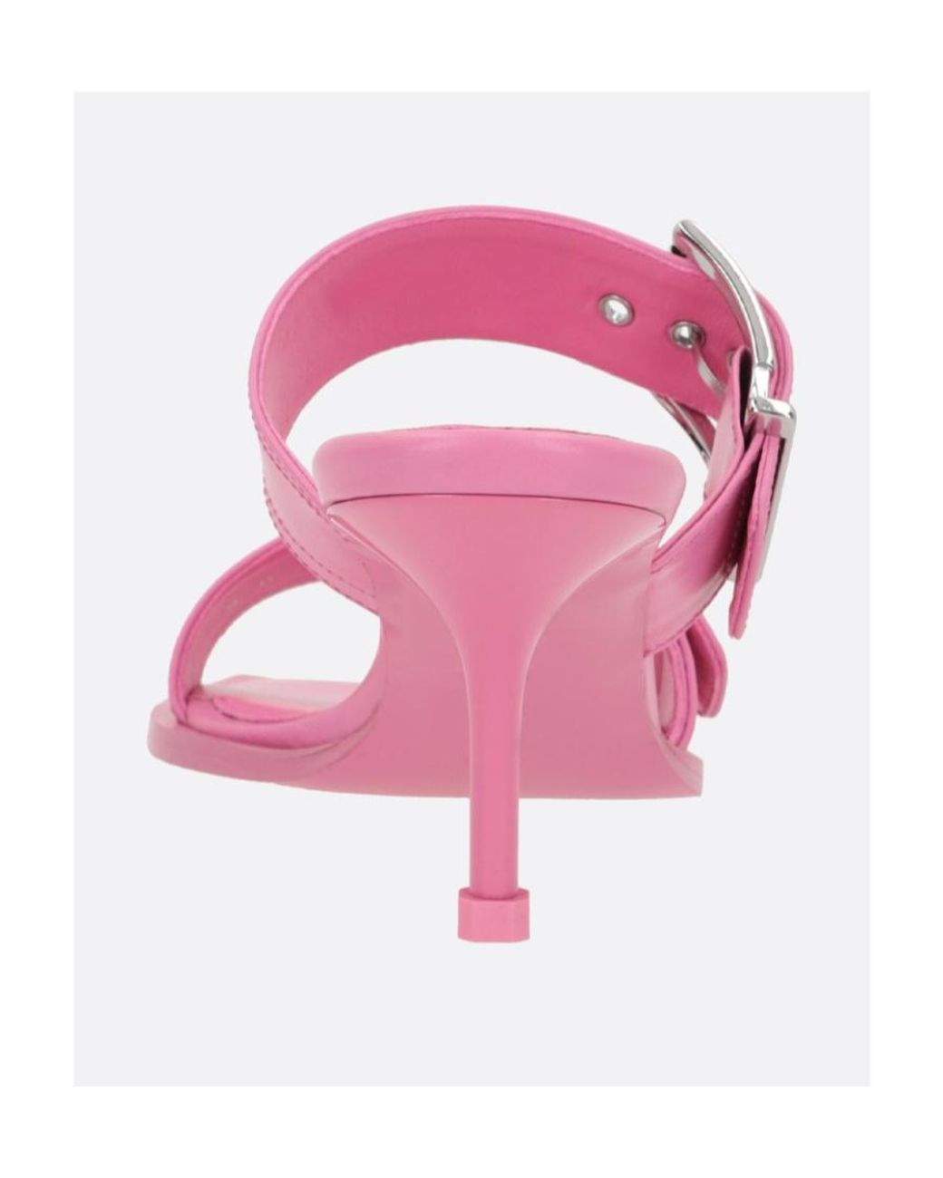 McQueen Pink Buckle Detailed Slip-On Sandals