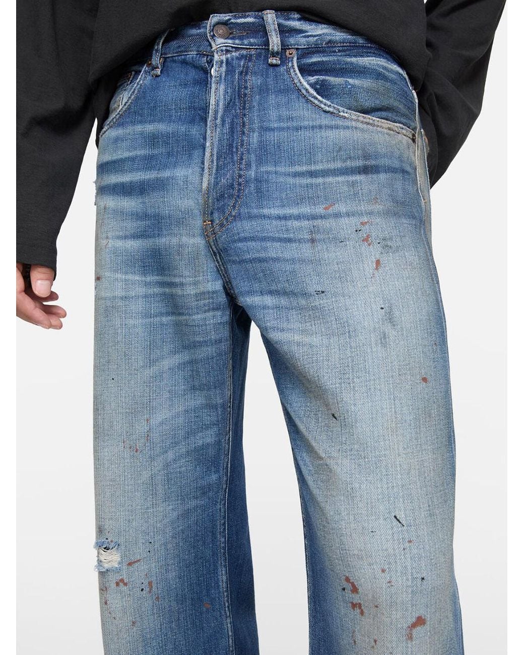 Acne Blue Regular Fit Jeans for men