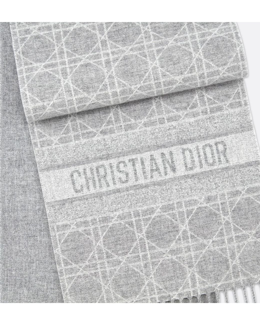 Dior White Cannage Scarf