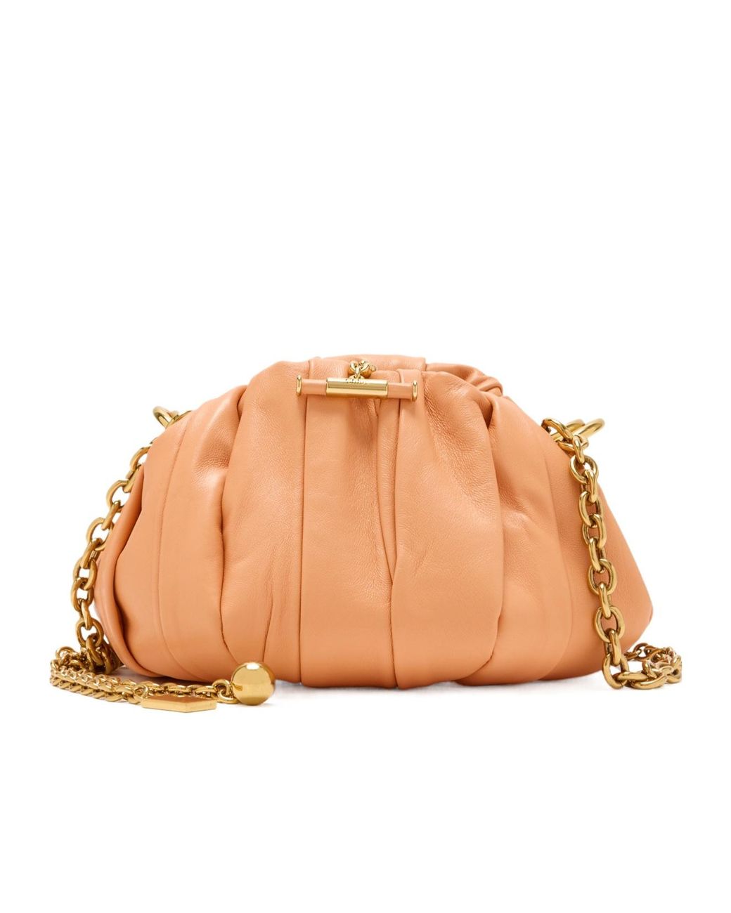 Chloé Natural Chloé Plissé Chain Pleated Shoulder Bag